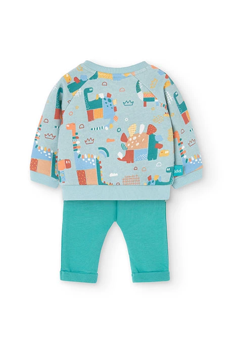 Set of sweatshirt and trousers for baby boy with print