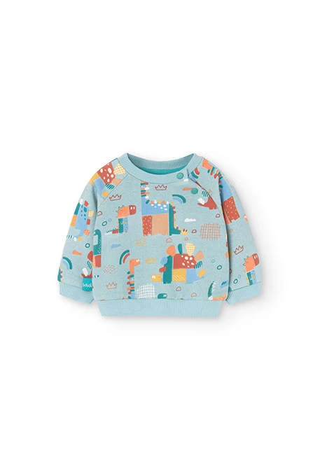 Set of sweatshirt and trousers for baby boy with print