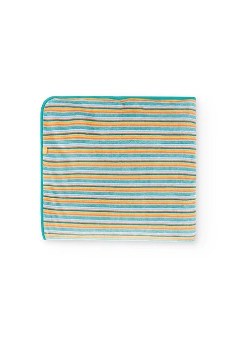 Velvet blanket for baby with striped print