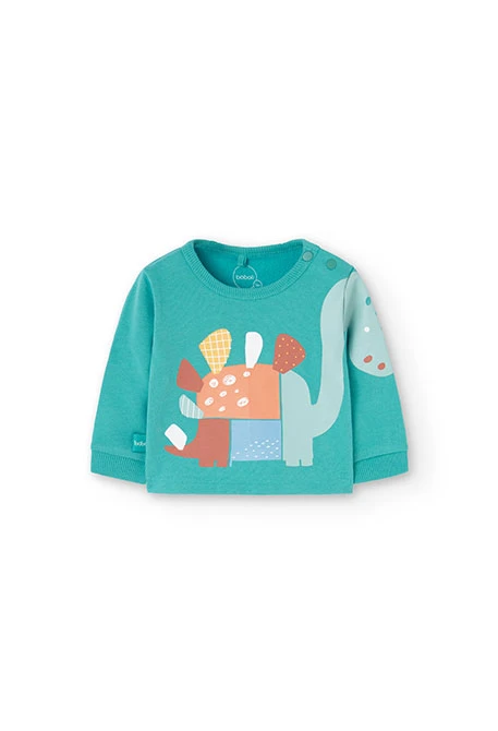Sweatshirt für Baby-Jungen in Grün mit Aufdruck