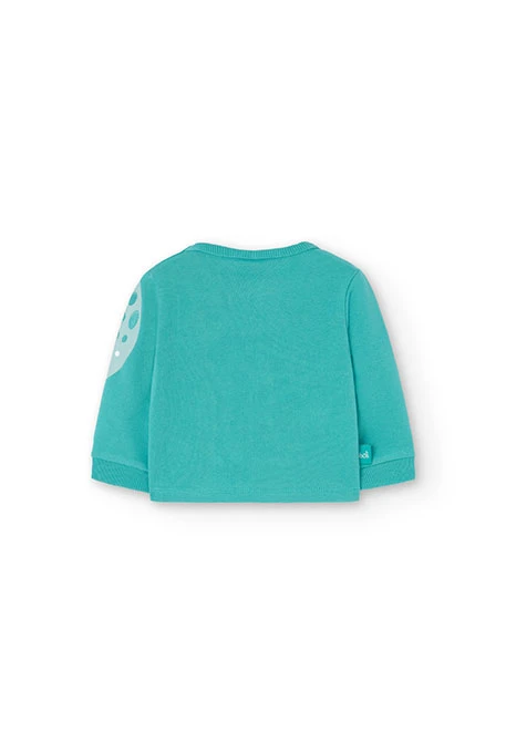 Fleece sweatshirt for baby boy in green