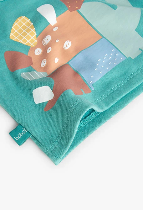 Fleece sweatshirt for baby boy in green