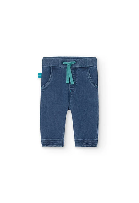 Denim trousers for baby boy in blue