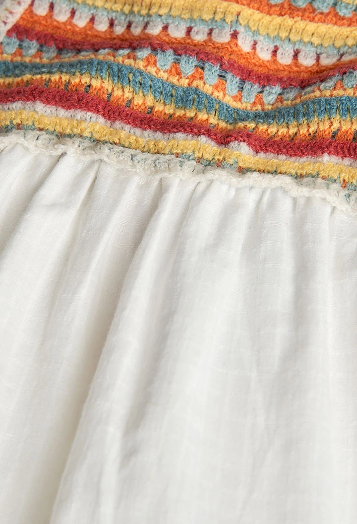Robe en tricot pour bébé fille de couleur blanche