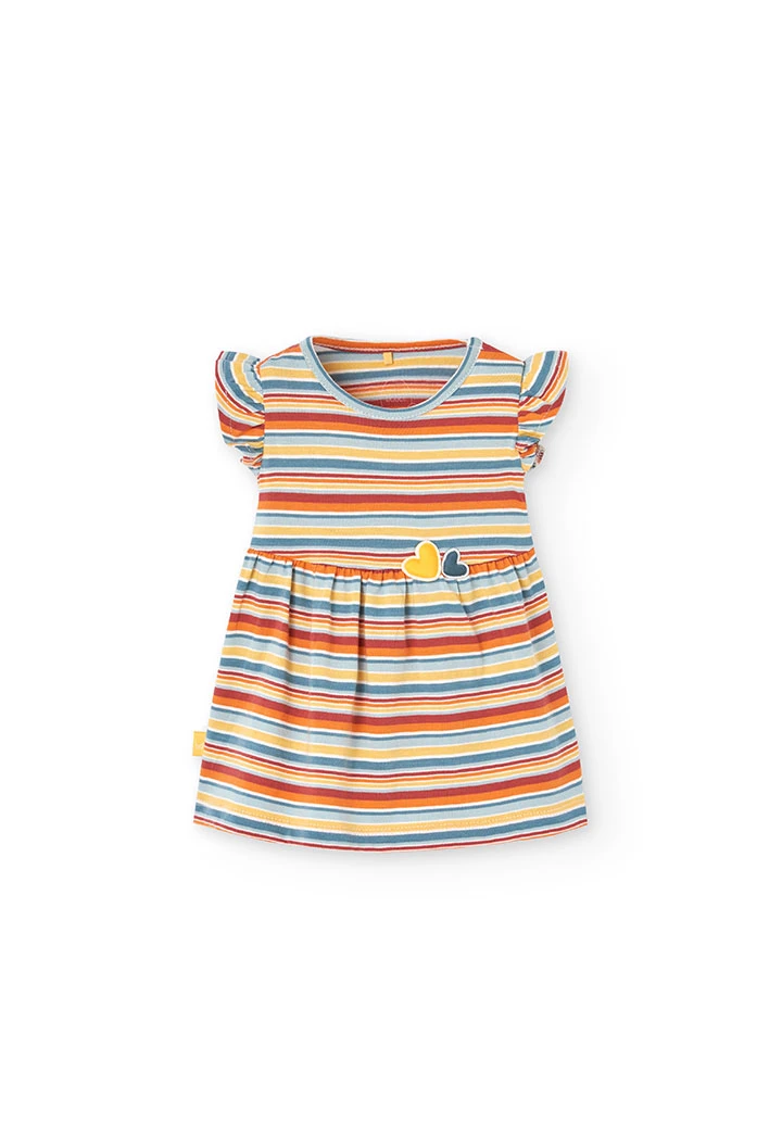 Robe en maille pour bébé fille avec un design à rayures multicolores