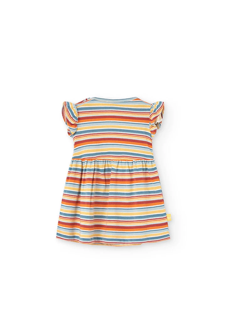 Robe en maille pour bébé fille avec un design à rayures multicolores