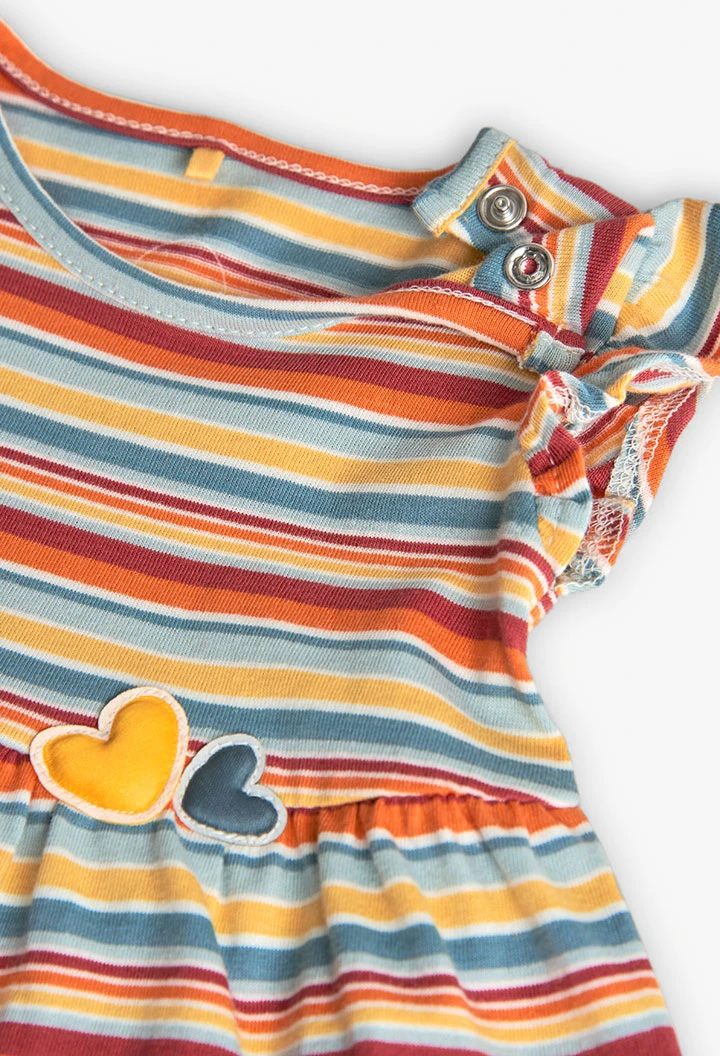 Robe en maille pour bébé fille avec un design à rayures multicolores