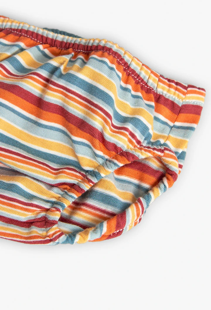 Robe en maille pour bébé fille avec un design à rayures multicolores