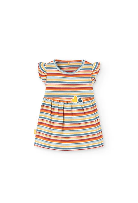 Robe en maille pour bébé fille avec un design à rayures multicolores