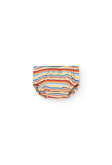 Vestido de malha para bebé menina com design de riscas em cores multicoloridas