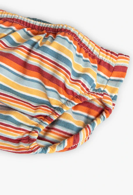 Vestido de malha para bebé menina com design de riscas em cores multicoloridas