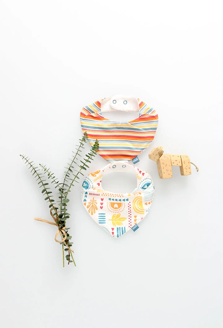 2er-Pack Baby-Dreieckstücher aus Strick in bunten Farben
