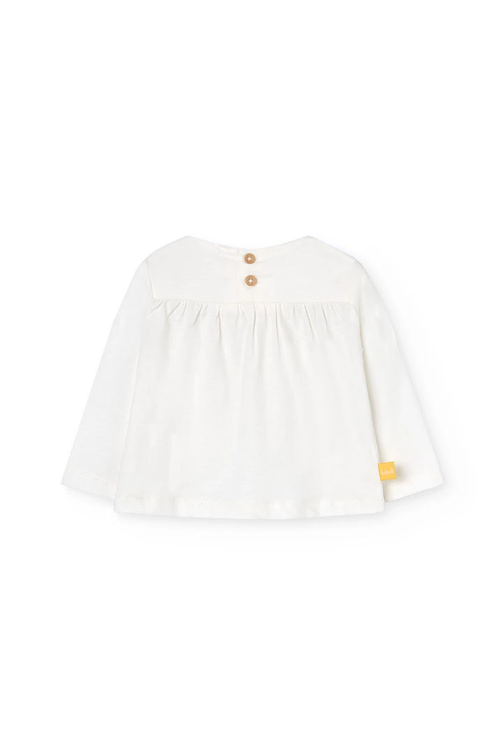 Conjunto de camiseta y leggings de punto para bebé niña en color blanco con estampado