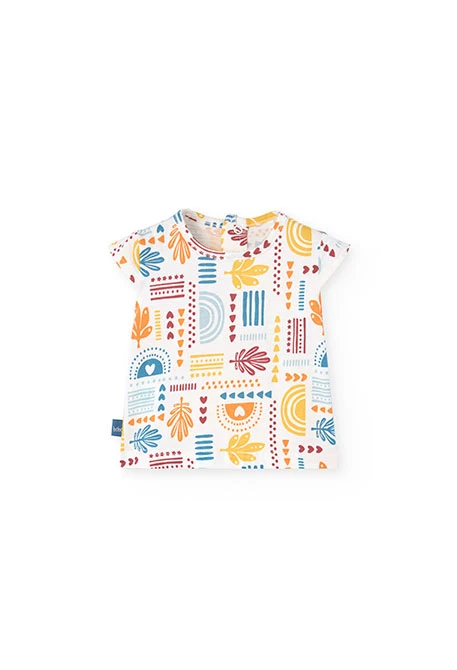 Baby girl\'s knit set in turquoise with floral print