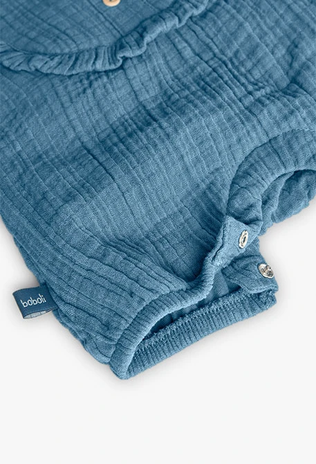 Ensemble en maille pour bébé fille de couleur turquoise avec un imprimé floral