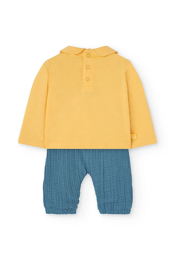 Baby girl's yellow knit outfit set