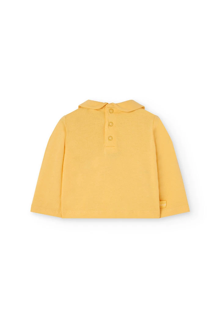 Baby girl's yellow knit outfit set