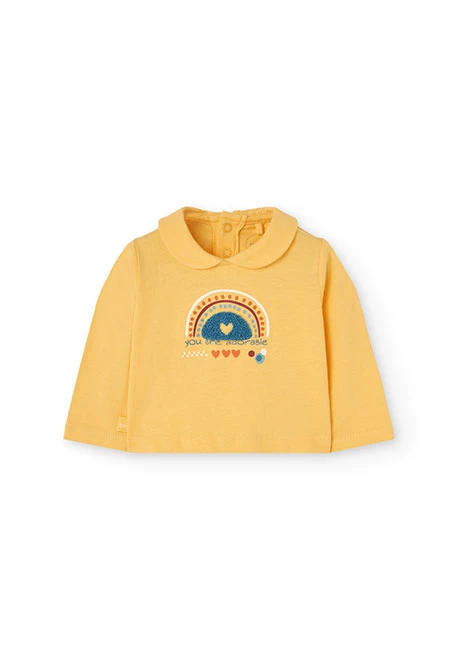 Ensemble en maille combinée pour bébé fille de couleur jaune