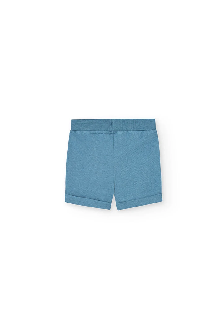 Conjunto de t-shirt e calças de malha para bebé menino em branco com estampado