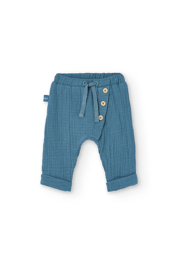 Baby boy knit set in white and blue