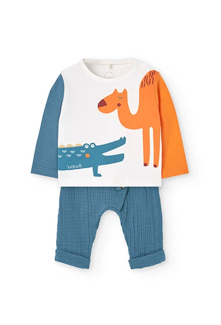 Set di maglieria per neonato nei colori bianco e blu