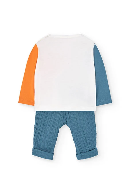 Set di maglieria per neonato nei colori bianco e blu
