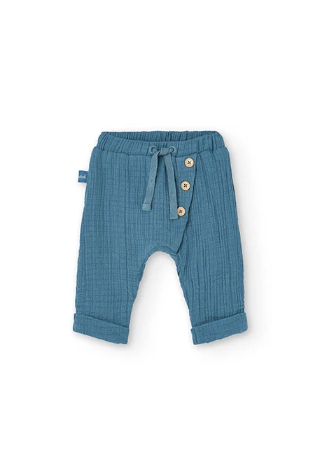 Baby boy knit set in white and blue