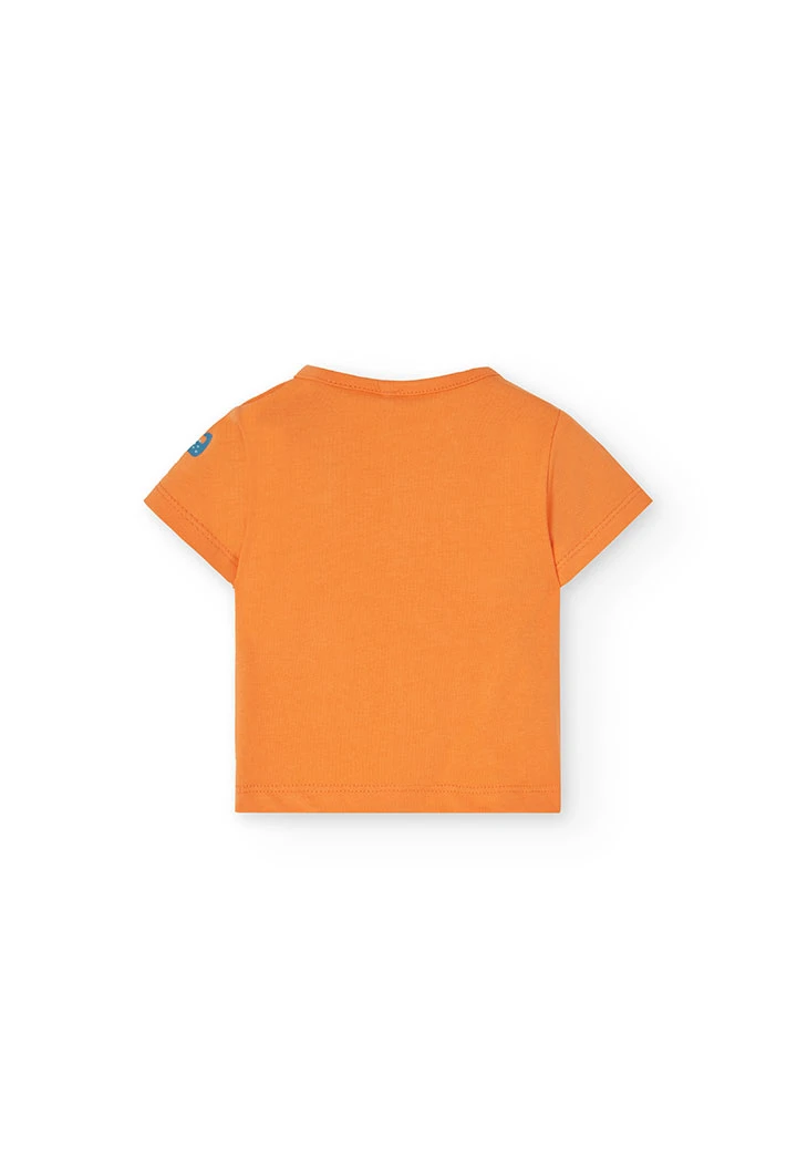 Set aus T-Shirt und Stricklatzhose für Baby Jungen in Orange.