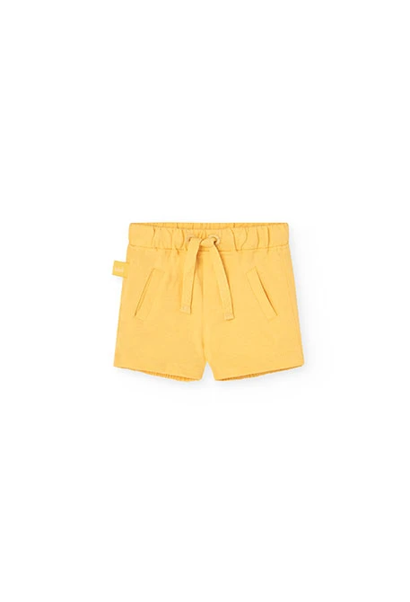 Set di maglietta in maglia per neonato di colore giallo con stampa a righe e coccodrillo.