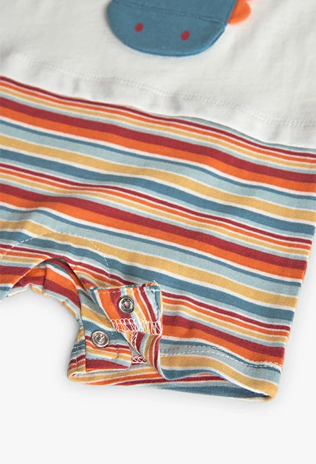 Pijama de punt per a nadó nen de color blanc amb disseny de dinosaure.