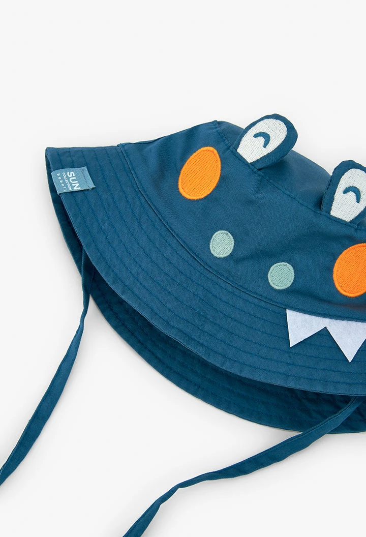 Cappello di popeline per bebè con design divertente in colore verde