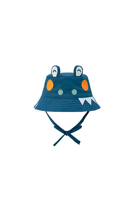 Gorro de popelina para bebé com design divertido em cor verde