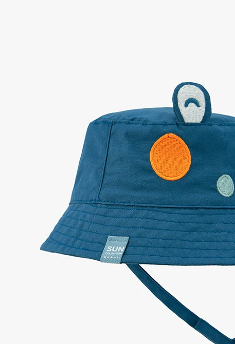Gorro de popelina para bebé com design divertido em cor verde