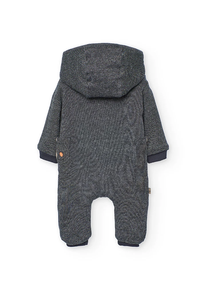 Babygrow tricotado cinza para bebé