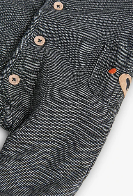 Grauer Strickspielanzug für Babys