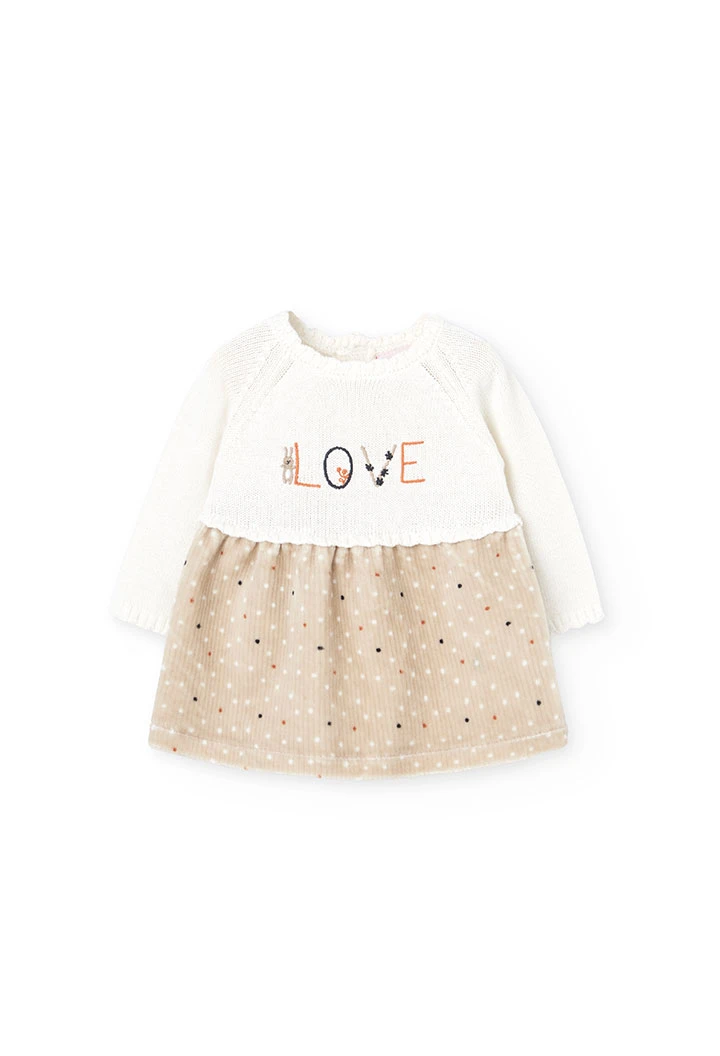 Cream polka dot dress