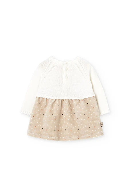 Robe crème à pois