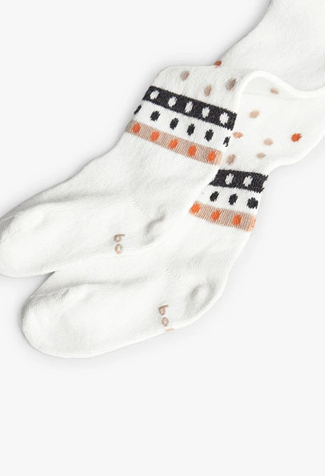 Collant a maglia bianco