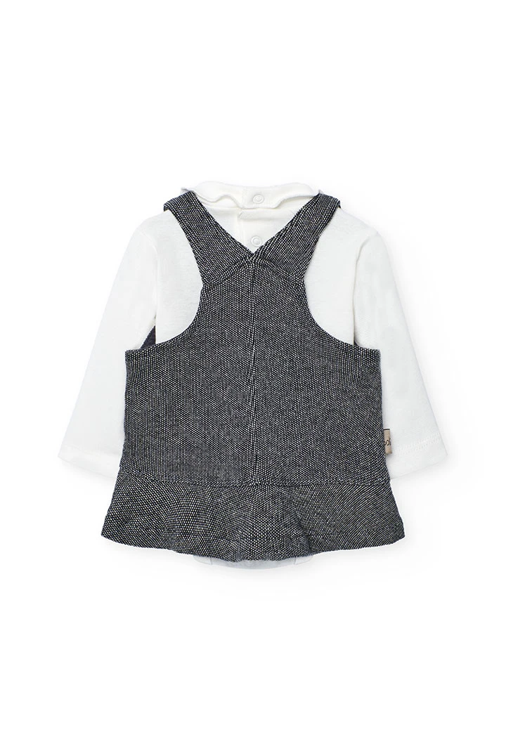 Completo neonati in maglia grigia animali