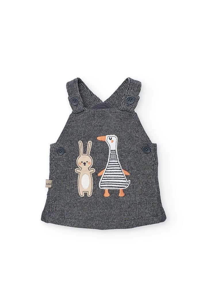 Completo neonati in maglia grigia animali