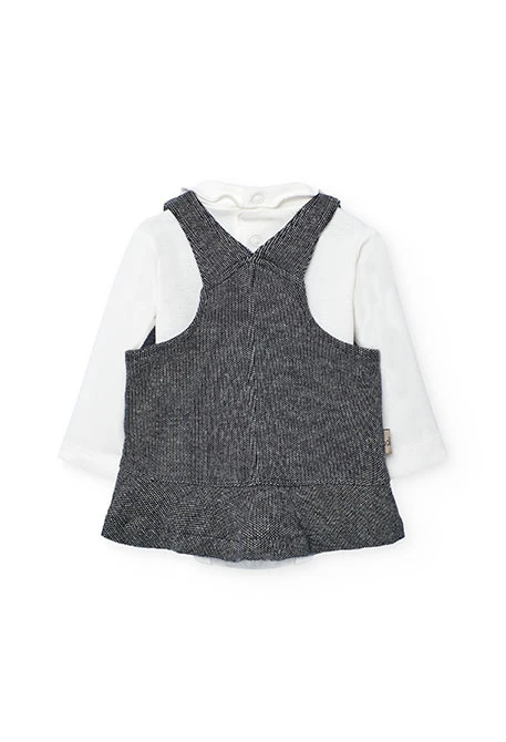 Completo neonati in maglia grigia animali