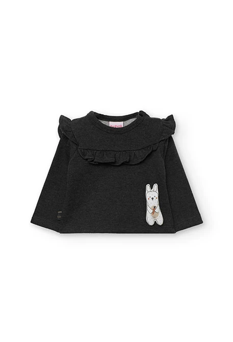 Completo per neonato in maglia grigio scuro