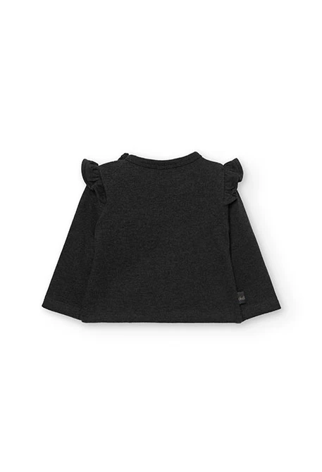 Completo per neonato in maglia grigio scuro