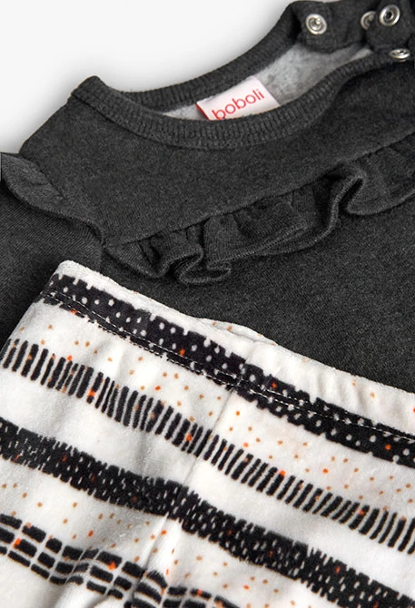 Completo per neonato in maglia grigio scuro