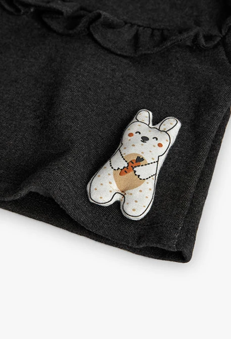Completo per neonato in maglia grigio scuro
