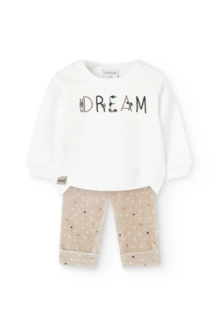 Baby sweatshirt and knitted trousers set
