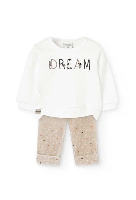 Conjunto bebé sudadera y pantalón de punto