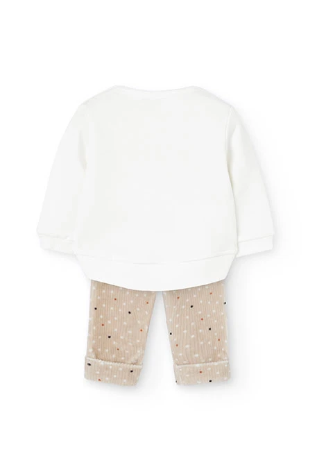 Conjunto bebé sudadera y pantalón de punto