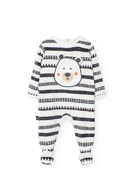 Pagliaccetto neonato in maglia animale