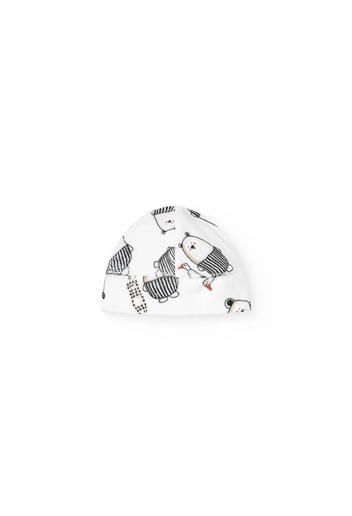 Ensemble bébé velours animaux blanc